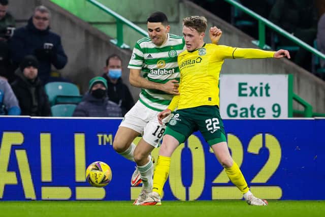 Jake Doyle-Hayes vies for the ball with Celtic's Tom Rogic