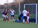 Tom Barton scores for Inverleith against Strathclyde University in the Scottish Cup at Mary Erskine School in a 3-0 win. Picture Nigel Duncan