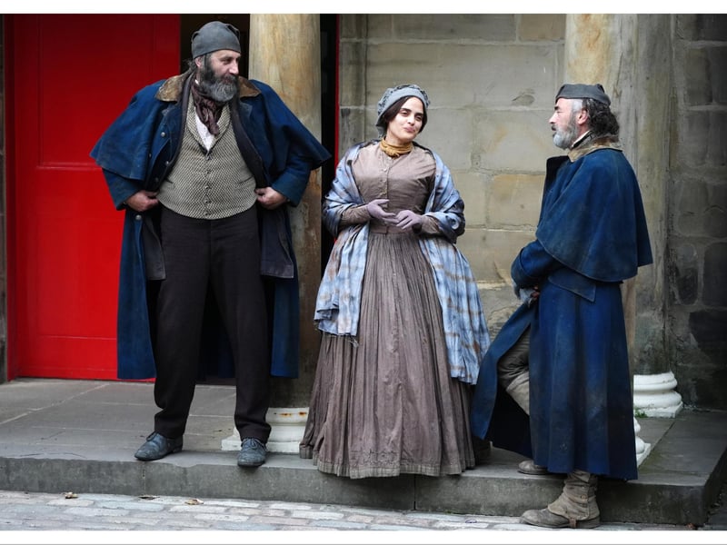 Cast extras on set during the filming of Guillermo del Toro's Frankenstein in Edinburgh. Picture date: Friday September 13, 2024.