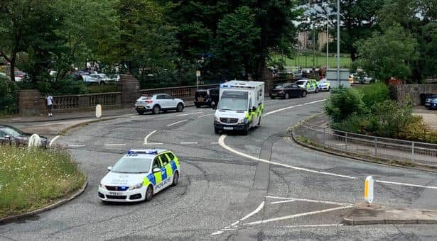 Police swoop on Saughton Park. Photo: Bar Fly.
