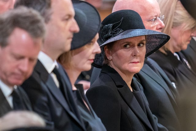 First Minister Nicola Sturgeon during the Service of Prayer and Reflection for the Life of Queen Elizabeth II at St Giles' Cathedral, Edinburgh.