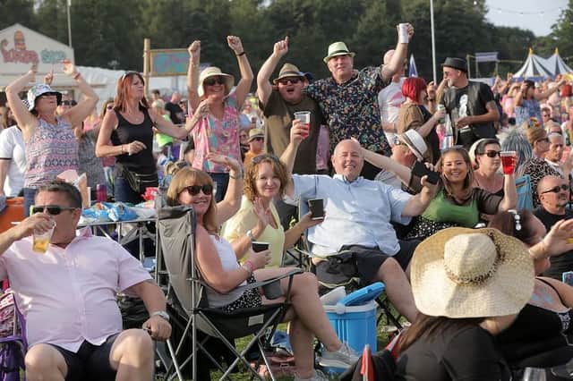 The crowd enjoying themselves at Let's Rock Scotland 2021. Photo by Steve Gunn.