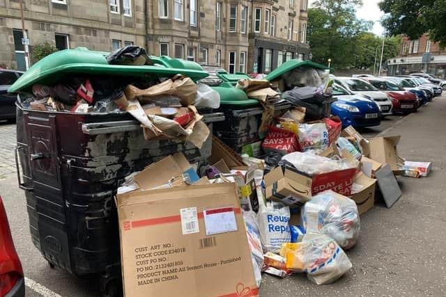 Overflowing bins during the recent strike illustrated the volume of rubbish generated in the city.