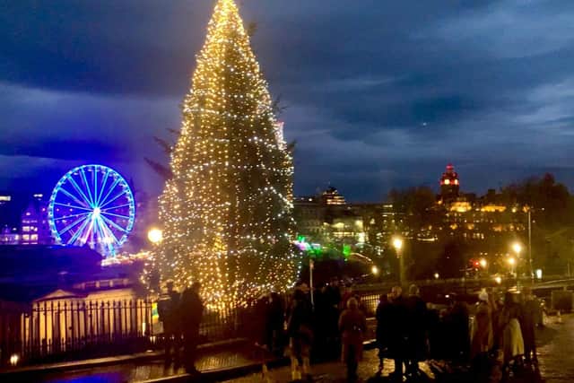 Edinburgh’s Christmas tree lights were turned on at around 4.30pm on Monday, November 20