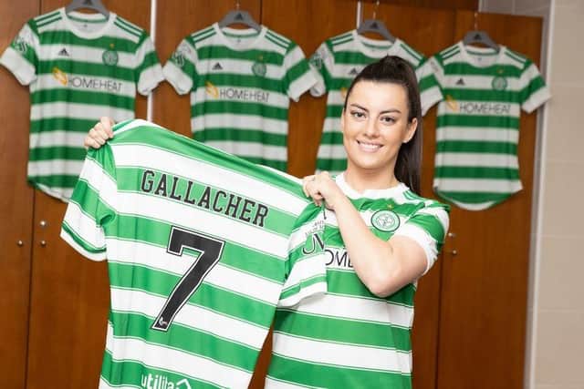 Amy Gallacher is unveiled as a Celtic player. Picture: Celtic FC