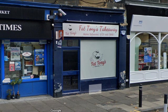 Fat Tony's Takeaway on Edinburgh's Mayfield Road is a well-established fish and chip shop.  It is advertised as having an ideal trading location and scope to develop the existing business.   Guide price: £20,000.