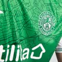 Detail from the new Hibs home shirt