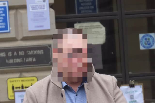 Thomas McLean sat down beside the woman making her “feel uncomfortable” before touching her on the buttocks as she stood up to get off. Image pixelated for legal reasons.