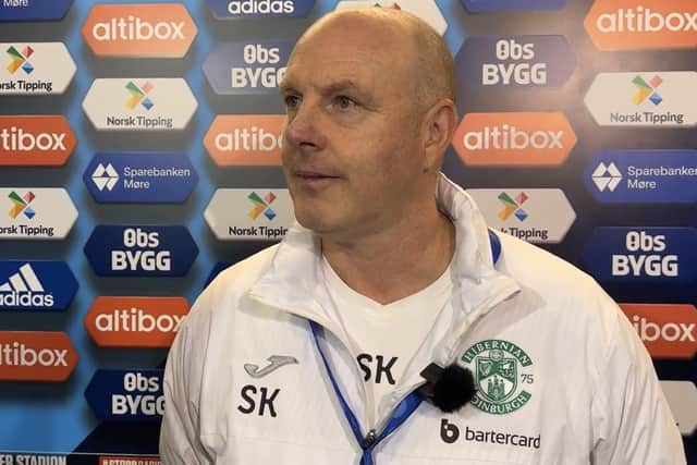Steve Kean admitted to a bit of disappointment after Hibs' 1-0 defeat by Molde