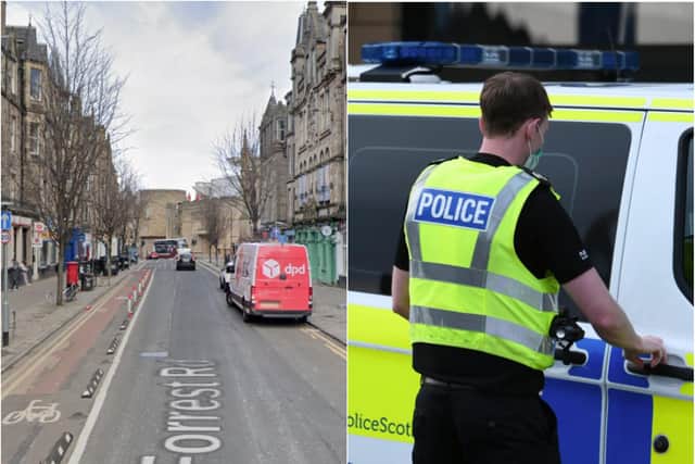 Forrest Road: Two people taken to hospital after crash in centre of Edinburgh