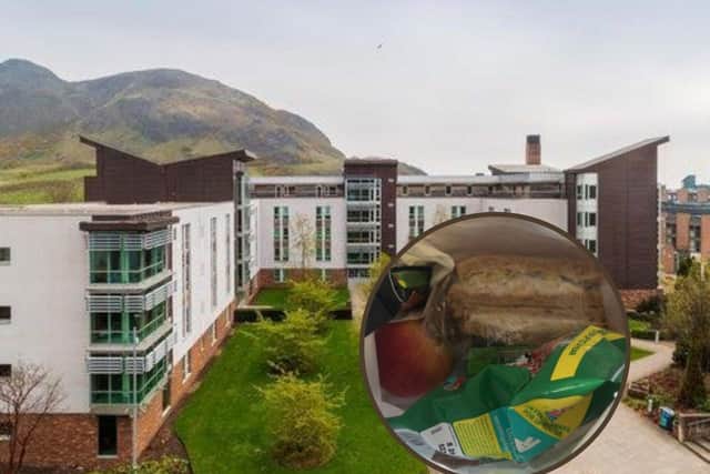 Food delivered to students at Pollock Halls.