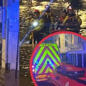 Four were rescued from the premises affected by the flooding on Whitesands in Dumfries.
