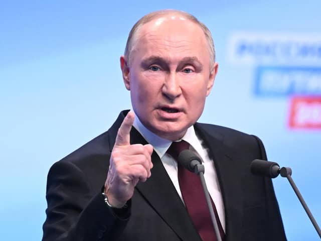 Vladimir Putin in Moscow on March 18, 2024