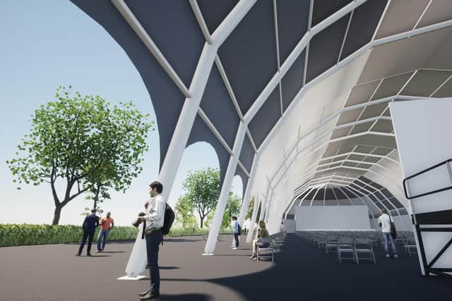 An image of what the EIF's new Edinburgh Park pop-up pavilion will look like.
