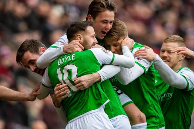 Hibs players have had to get creative during the Scottish football shutdown. Picture: SNS