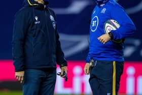 Scotland defence expert Steve Tandy, right, with head coach Gregor Townsend. Picture: Ross Parker/SNS