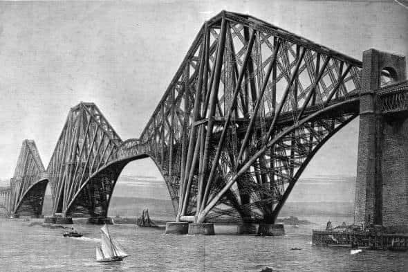 4th March 1890:  The Forth Bridge which spans the Firth of Forth at Queensferry in Lothian and is over a mile long. (Photo by Hulton Archive/Getty Images)