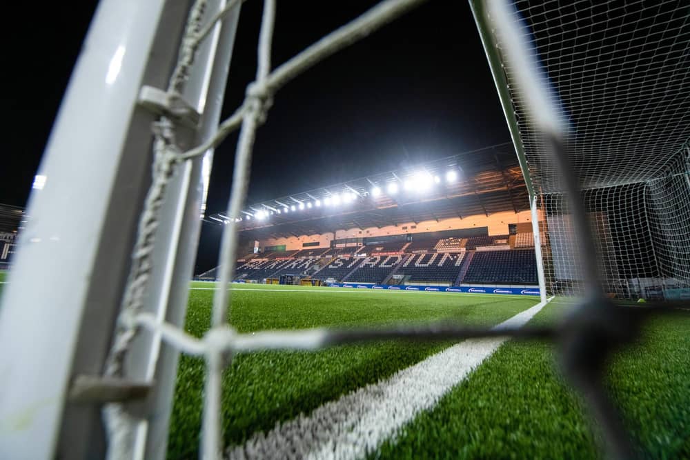 FALKIRK, SCOTLAND - JANUARY 31: A general stadium view before a William Hill Championship match between Falkirk and Livingston at The Falkirk Stadium, on January 31, 2025, in Falkirk, Scotland, (Photo by Sammy Turner / SNS Group)