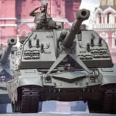 Russian armoured vehicles parade through Moscow's Red Square during the Victory Day parade on May 9 (Picture: Alexander Nemenov/AFP via Getty Images)