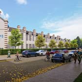 An artist’s impression of the plan for student flats on the school site