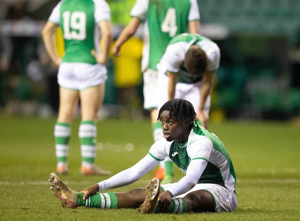Dejection for Kanayo Megwa at full time. Picture: Ewan Bootman / SNS