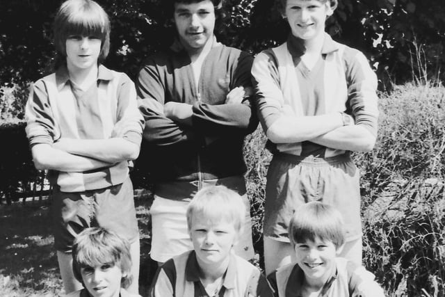 Selkirk High School five a-side winners at Ancrum under-14s in June 1982.