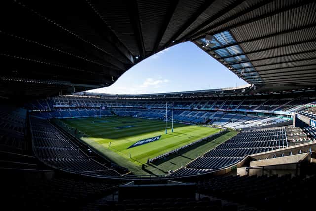 The BT Murrayfield stadium will host a capacity crowd of 67,000 fans for Scotland's Calcutta Cup rugby match against England on Saturday - this year's Six Nations championship will be the first to allow spectators since the Covid-19 pandemic broke out two years ago. Picture: Scottish Rugby/SNS