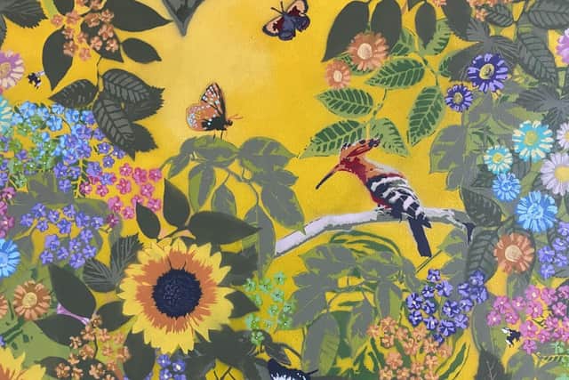 The Birds, The Bees, The Butterflies And The Berries (Detail 1) by Gerry Gapinski