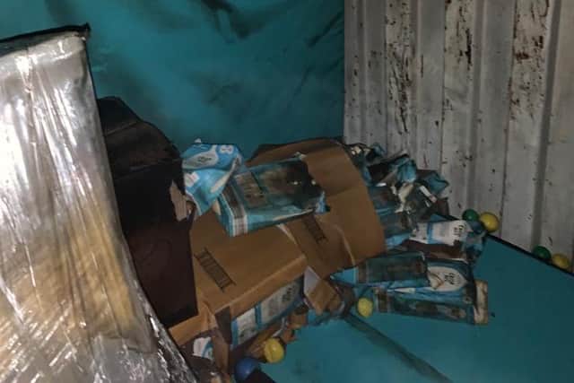More damaged goods. The Venchie team is going to have to purchase another shipping container to store fresh food donations picture: supplied