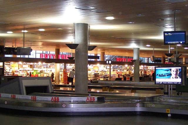 On-arrival duty free shops operate beside baggage reclaim at airports such as Oslo Gardermoen in Norway. Picture: Wikimedia Commons
