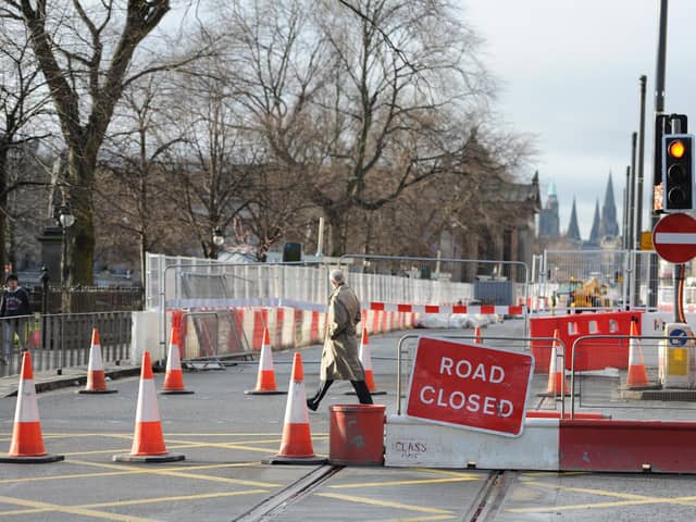 Trams works on  Princes Street -- the project was millions over budget, years late and made the city the butt of many jokes.   Picture: Neil Hanna