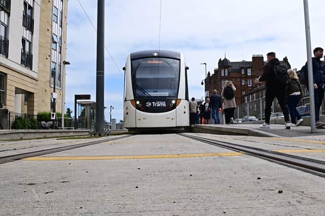 Trams started running between the airport and York Place on May 31, 2014.  An extension from the city centre to Newhaven opened in June 2023.  Picture: John Devlin.