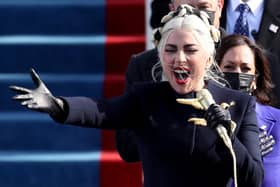 Lady Gaga sings the National Anthem during the inauguration of U.S. President-elect Joe Biden on the West Front of the U.S. Capitol on January 20th, 2021 in Washington, DC. Photo: Rob Carr/Getty Images.