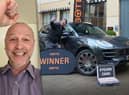 Stuart Rollo, 51, from Prestonpans, was at work when BOTB’s Christian Williams video-called him to tell him he was this week’s dream car competition winner and the new owner of a Porsche Macan GTS worth almost £60,000. Pic: BOTB