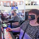 Customers Belinda Jamieson (right) and Elaine Banks play the slot machines at the Grosvenor Edinburgh Maybury Casino.