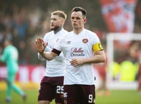 Lawrence Shankland at full-time after Aberdeen beat Hearts 3-0.
