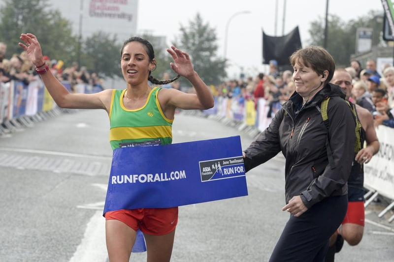 Sheffield 10k 2019. Pictured is The first woman home Elaine Livera.
