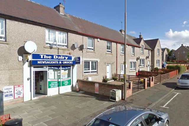 The incident took place at Dairy Newsagents on Cochrane Street in Bathgate.