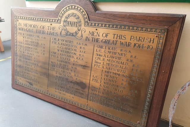 The memorial plaque was found in the attic of Mr Mitchell's old primary school.