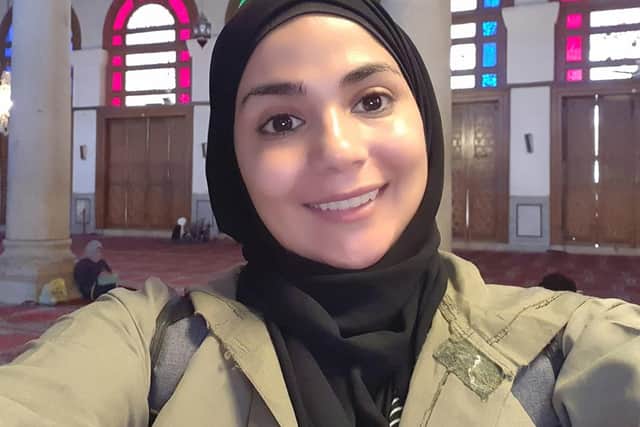 Nahed Mansour graduated from Edinburgh's Heriot-Watt University after completing her studies in the refugee camp in Lebanon where she lives with her family. Picture: Heriot-Watt University/PA Wire.