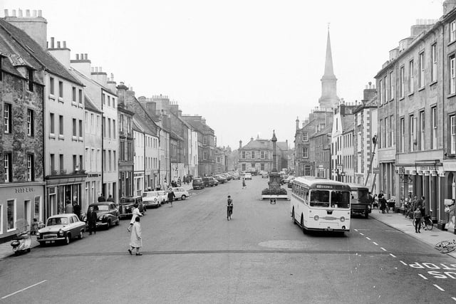 Haddington High Street after its 1962 facelift.