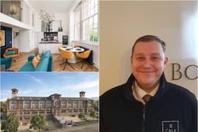 Nicholas Levinson is now selling flats which used to be classrooms at the former Boroughmuir High School building in Viewforth. Pictures: CALA Homes
