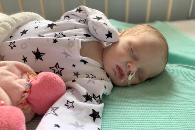 Rory was given just a 30 per cent chance of survival when she was diagnosed at two weeks old