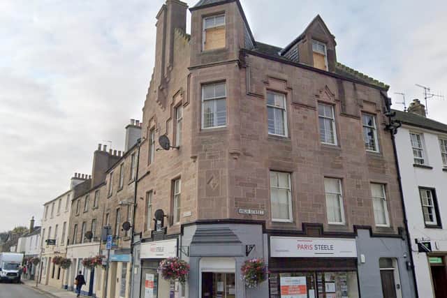 Picture of boarded up party flat at High Street, Haddington, East Lothian picture: supplied