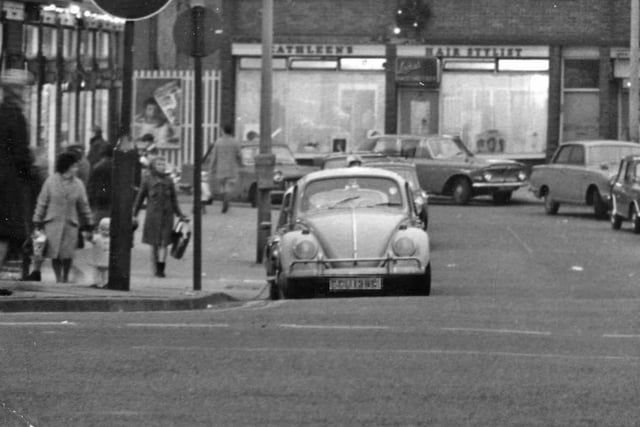 A familiar sight in 1968. Recognise the make of this car in New Green Street?