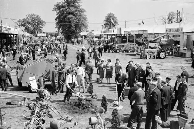 A general view of the lawnmower display at the Royal Highland Show in 1964.