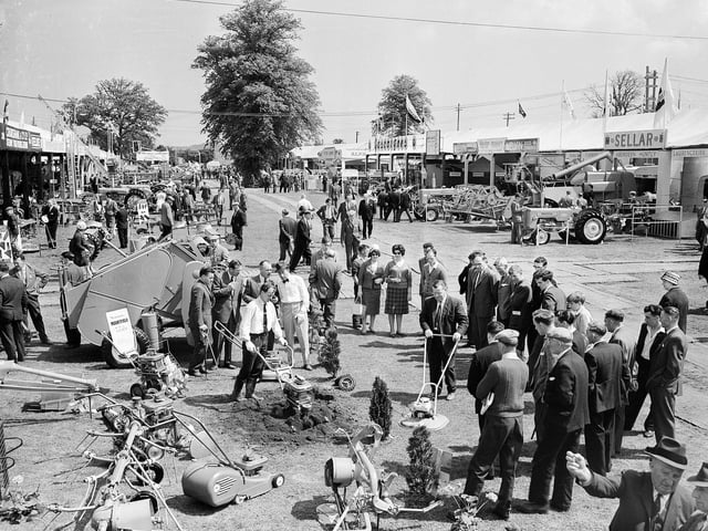 A general view of the lawnmower display at the Royal Highland Show in 1964.