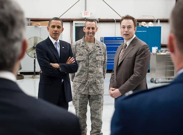 Mr Rosen with 44th US President Barack Obama and SpaceX founder Elon Musk. Picture: Nasa/Bill Ingalls.