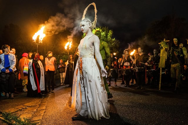 The May Queen during the Beltane Fire Festival in Edinburgh.