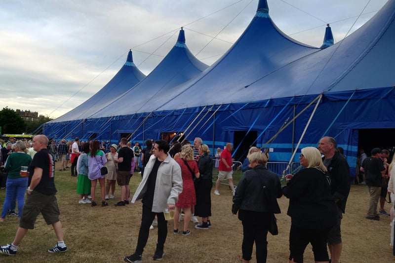 The big top tent that The Proclaimers performed in on Saturday night at Leith Links. They will perform there again on Sunday night, before taking the tent to Queen's Park in Glasgow next weekend to do it all again.